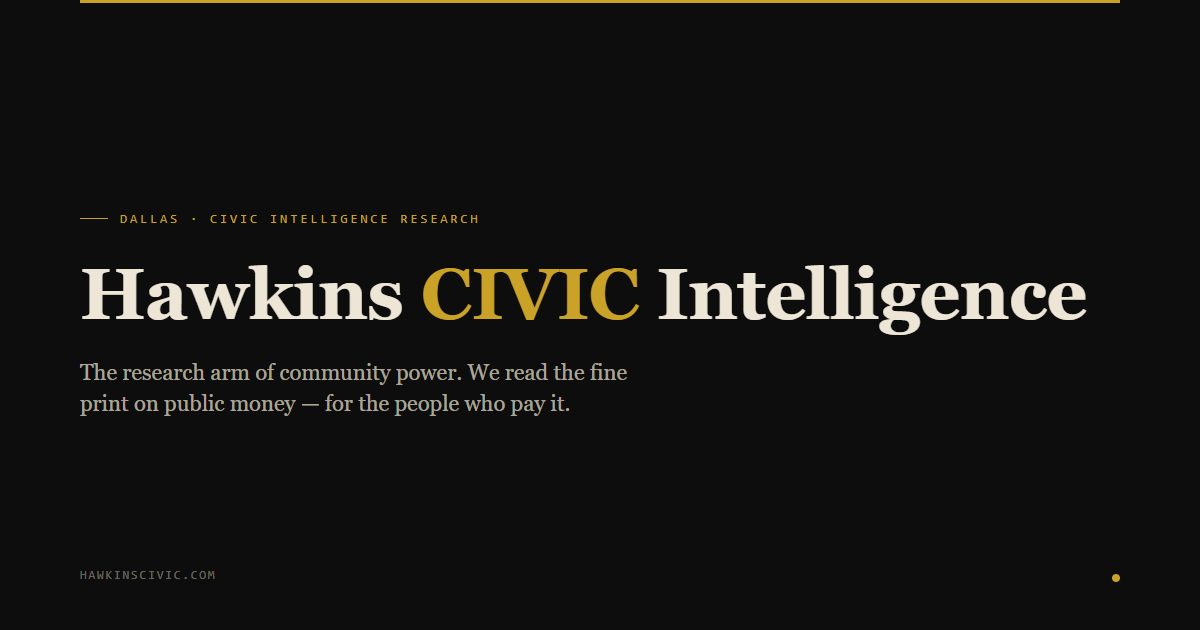 Hawkins Civic Intelligence — The Research Arm of Community Power